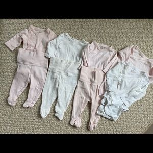 H&M Kimono Wrapover Style Onesie tops Pink Bundle size NB-3m